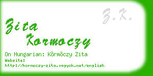 zita kormoczy business card